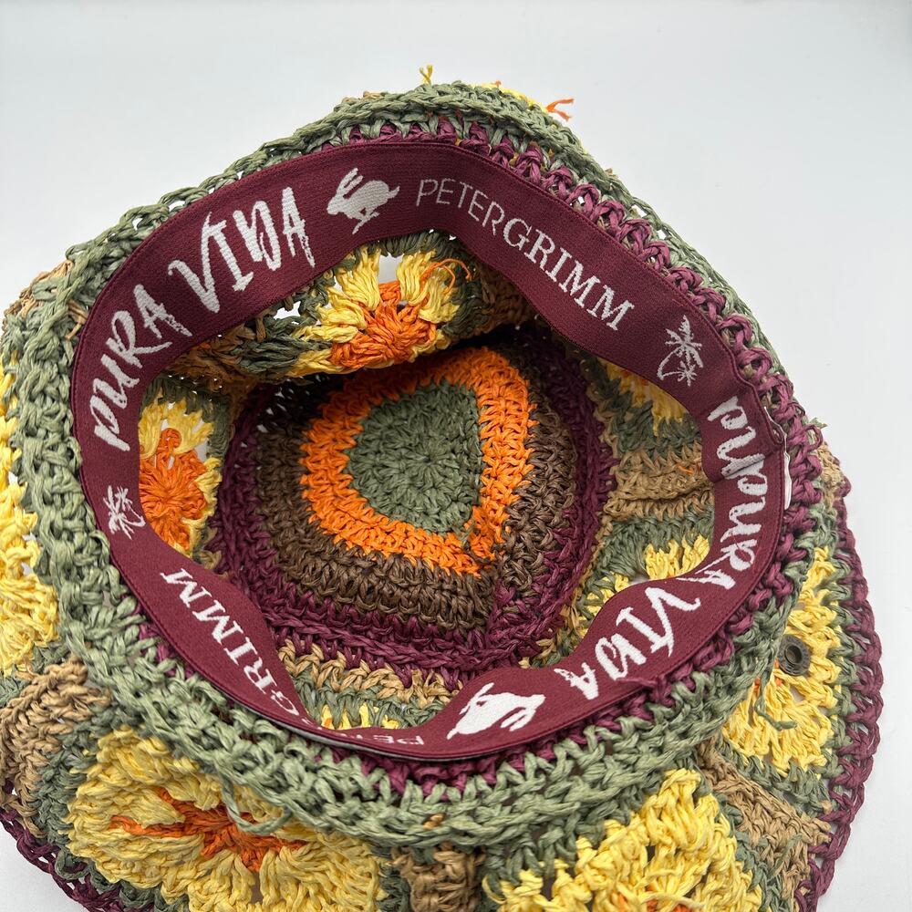 ANTHROPOLOGIE x PETER GRIMM Pura Vida Crochet Granny Square Sun Hat - Picture 5 of 5